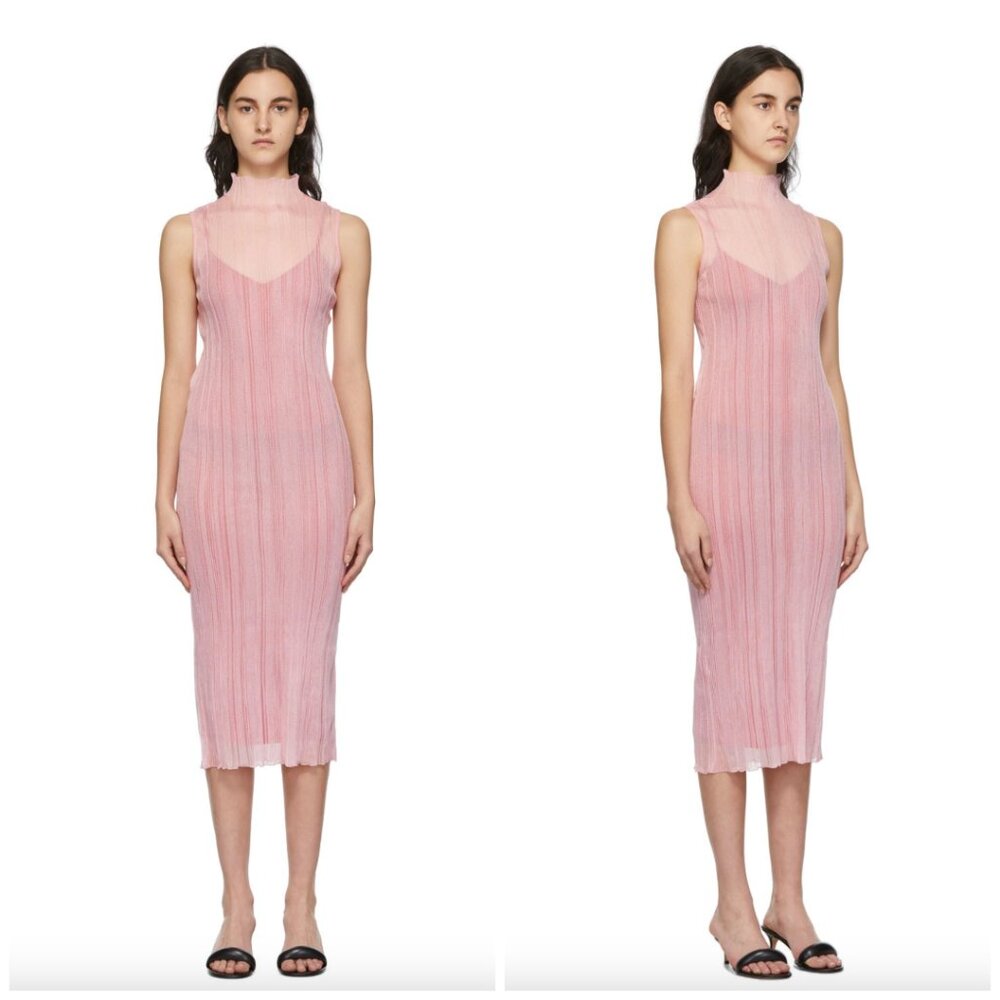 Herve Leger Semi-Sheer Ribbed Dress - Picture 2 of 6